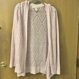 EMALINE Baby Pink Plus Size Cardigan 2X - Cozy